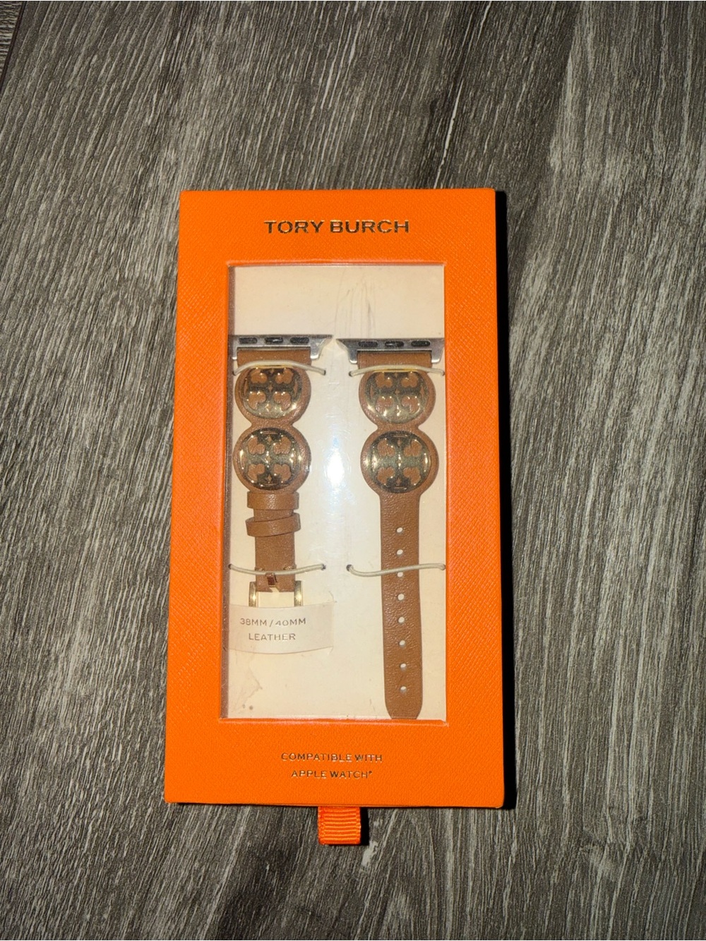 Tory Burch Miller Leather Apple Watch Band 38mm/40mm – New in Box